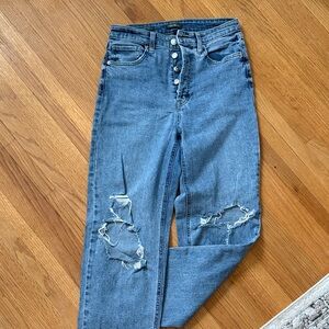 Women's Blue Distressed Jeans